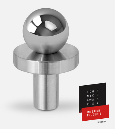 Bouton de Meuble POLA en Argent et Chrome Brossé
