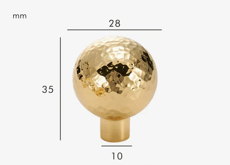 Bouton de Meuble en Laiton Or Brillant pour Placards