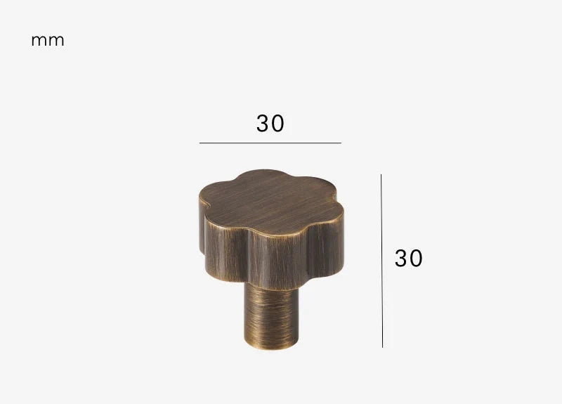 Bouton de Meuble Rétro en Laiton Finition Bronze Brossé