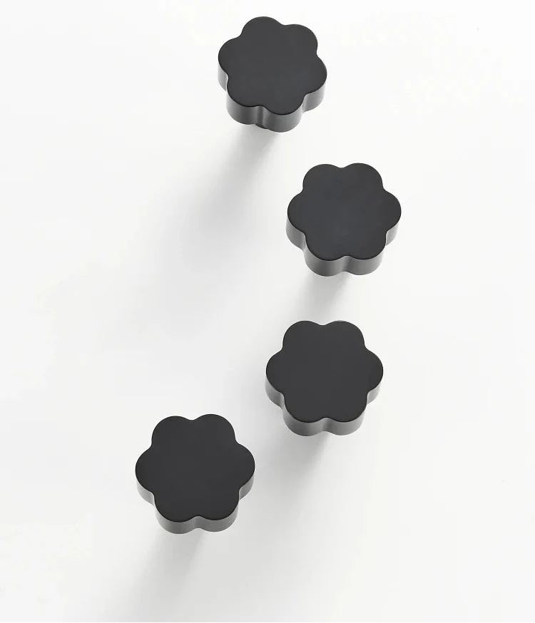 Bouton de Meuble Rétro Noir en Laiton pour Armoires