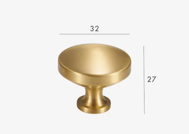 Bouton de Meuble Classique en Laiton Or Brossé