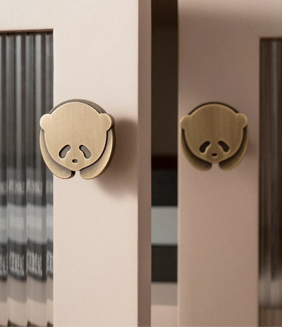 Bouton de Meuble Panda en Laiton pour Chambre d'Enfant