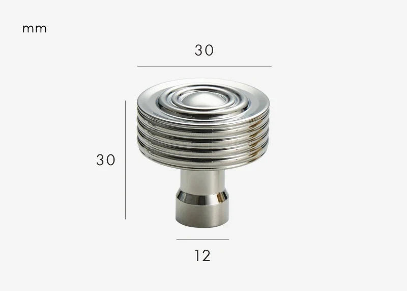 Bouton de Meuble Ancien en Laiton Finition Chrome