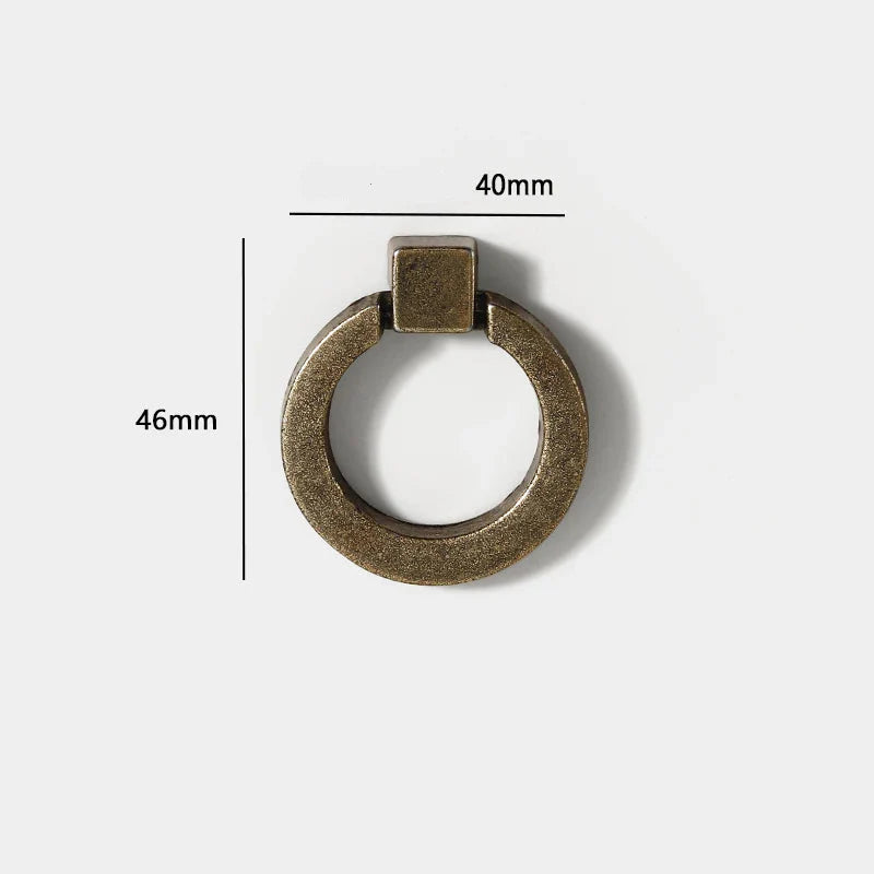 Bouton de Meuble Anneau en Laiton Finition Bronze