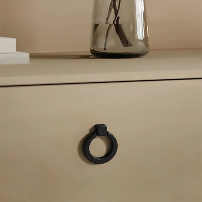 Bouton de Meuble Anneau en Laiton Noir Mat pour Armoires