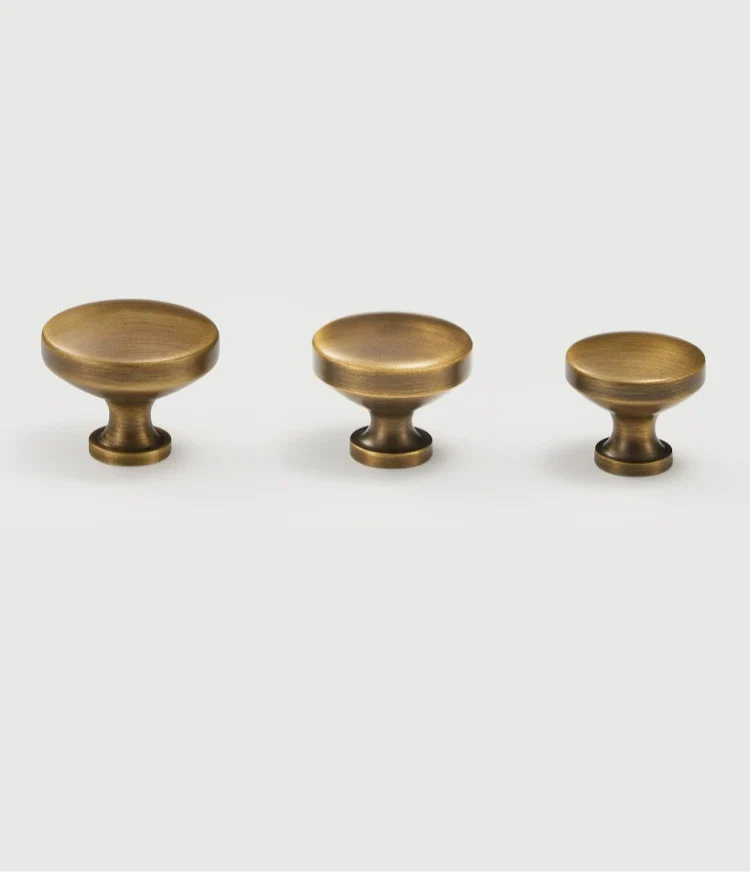 Bouton de Meuble en Laiton Bronze Brossé, 25mm à 32mm