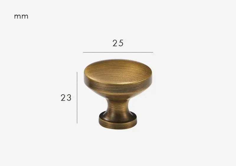 Bouton de Meuble en Laiton Bronze Brossé, 25mm à 32mm