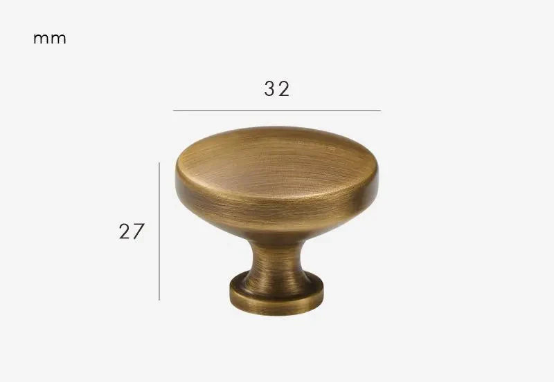 Bouton de Meuble en Laiton Bronze Brossé, 25mm à 32mm