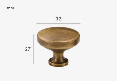 Bouton de Meuble en Laiton Bronze Brossé, 25mm à 32mm
