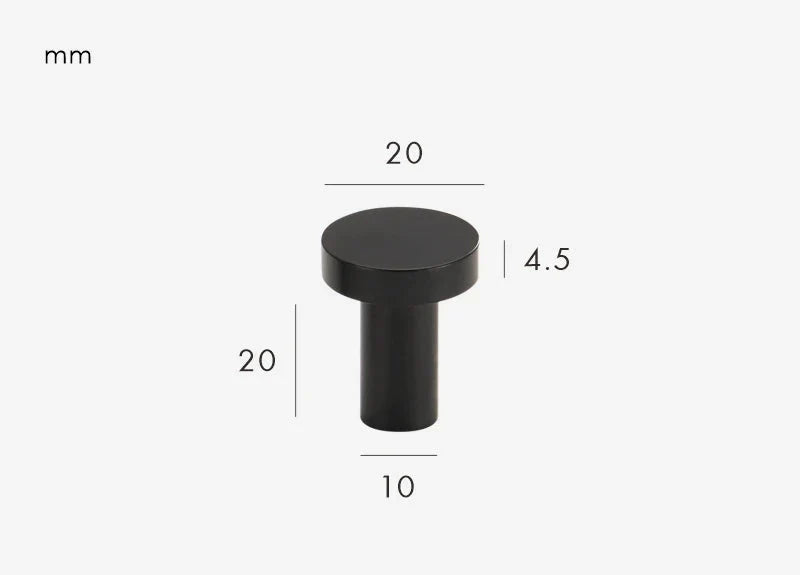 Bouton de Meuble Classique en Laiton Noir pour Tiroir et Placard