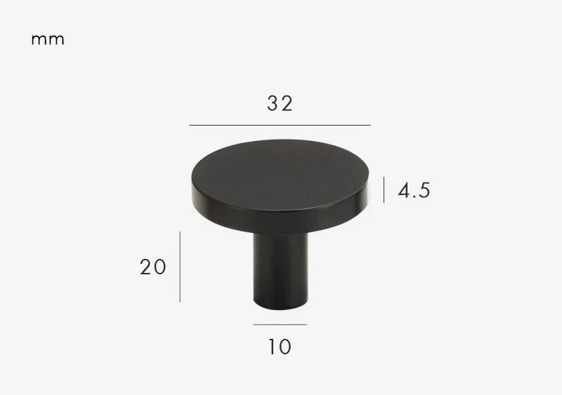 Bouton de Meuble Classique en Laiton Noir pour Tiroir et Placard