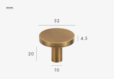 Bouton de Meuble Classique en Laiton, Style Bronze