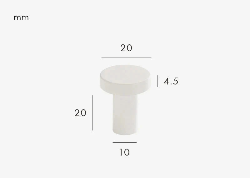 Bouton de Meuble Classique Blanc en Laiton