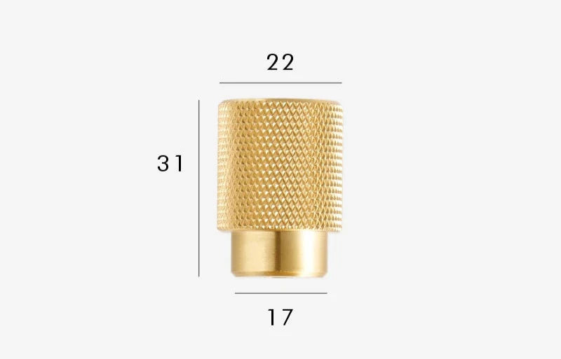 Bouton de Meuble Classique en Laiton Finition Or Brillant