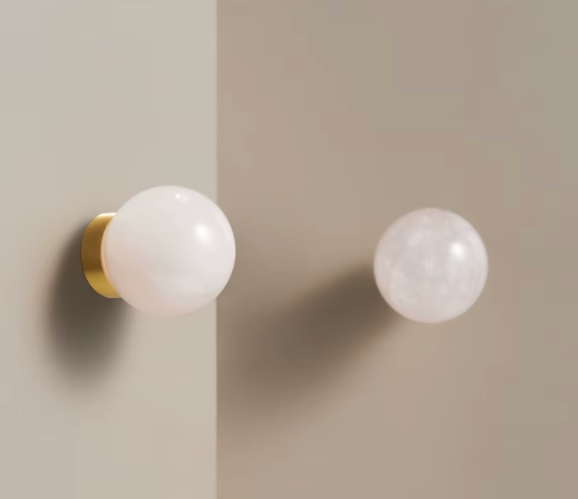 Bouton de Meuble Effet Perle Rose en Laiton
