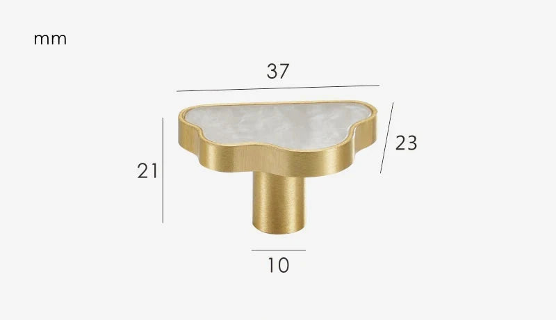 Bouton de Meuble Nuage en Laiton Blanc pour Armoire