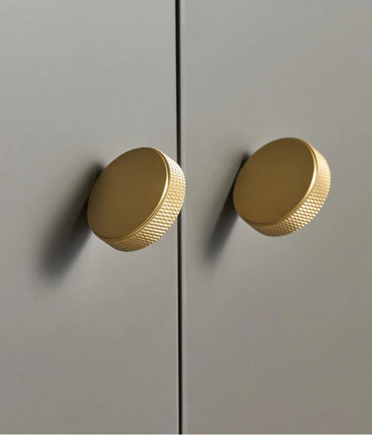 Bouton de Meuble en Laiton Or Brossé pour Armoires et Tiroirs