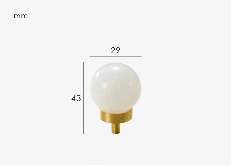 Bouton de Meuble Rond Effet Perle Blanche