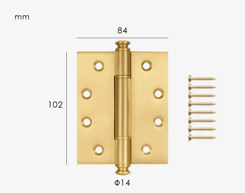 Charnière pour Porte de Meuble en Laiton Or Brossé