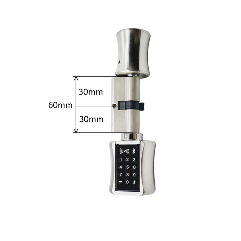 Serrure connectée compacte 30/30 mm – clavier, badge et application
