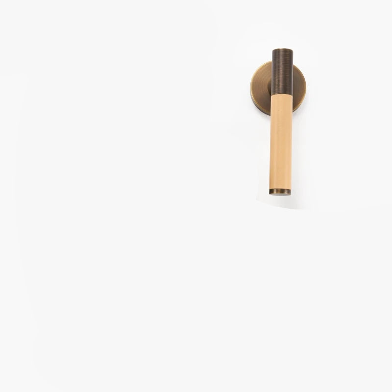 Poignée de porte laiton et cuir beige – sans serrure, italien