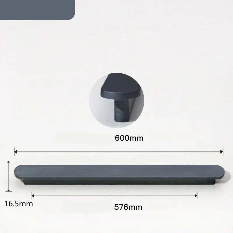 Univers des Poignées Poignée de Meuble Ultra-fine Aluminium Gris Anthracite