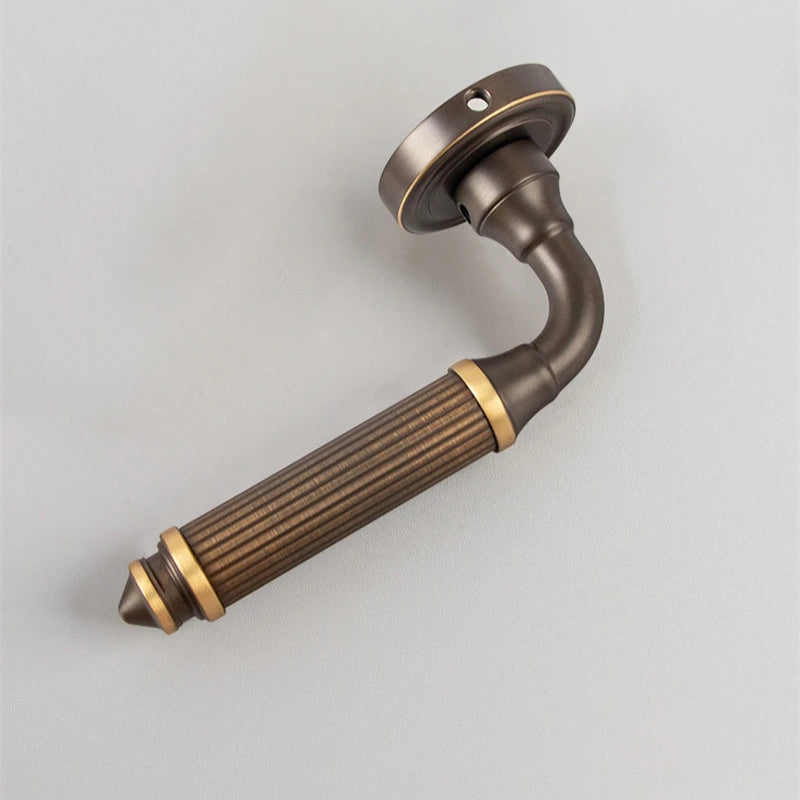 Poignée de porte bronze patiné avec serrure – finition antique