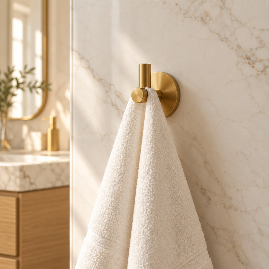 Patère de salle de bain en laiton avec une serviette