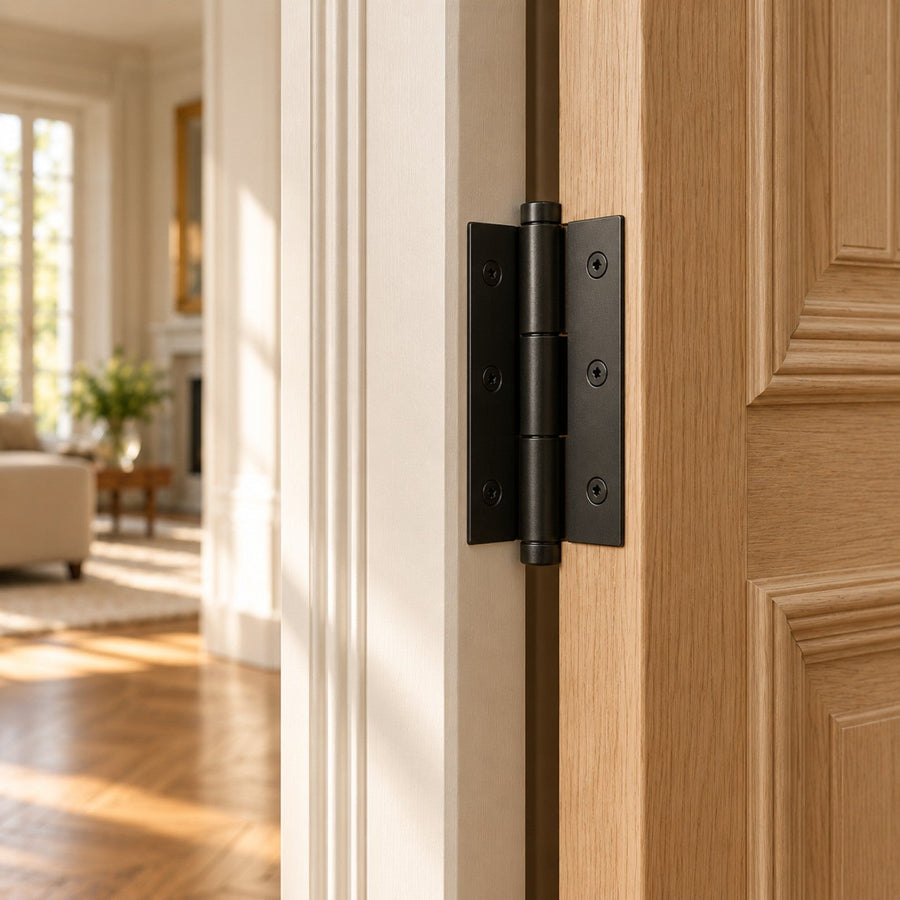 Paumelle de porte en acier noir