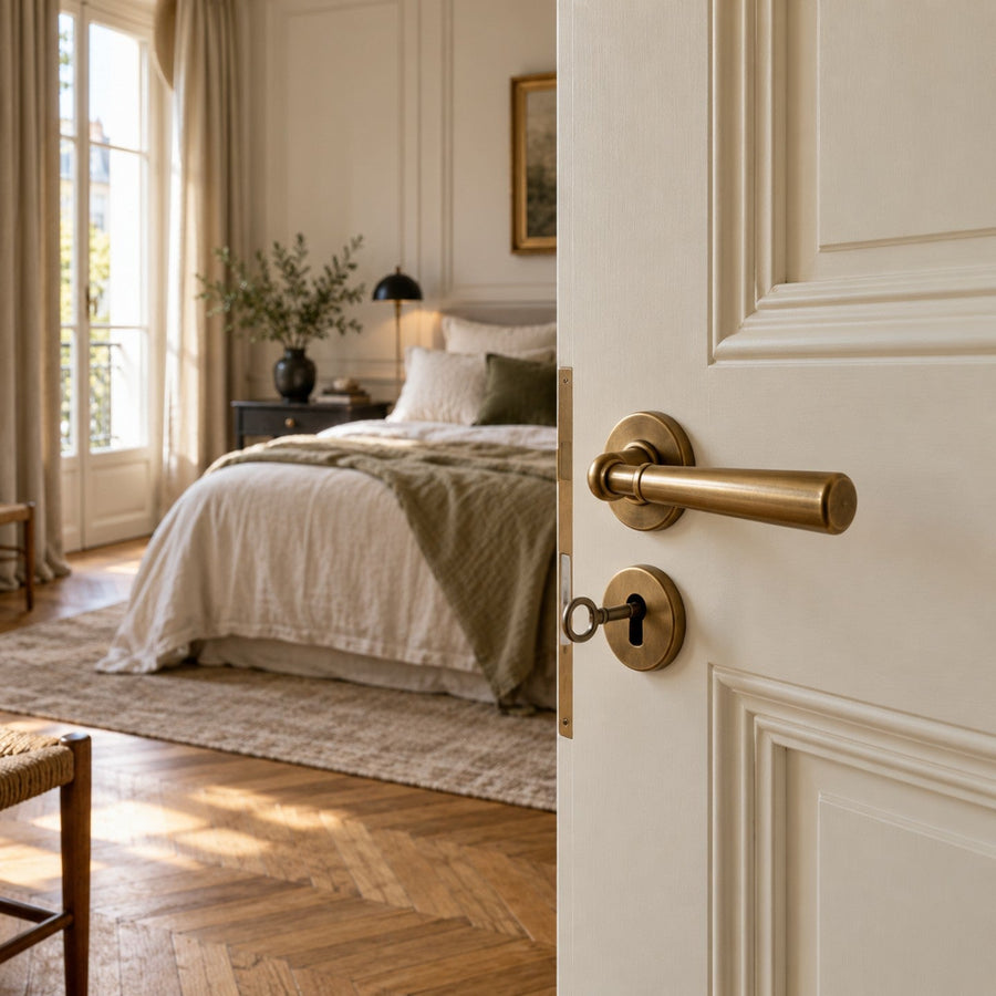 Poignée de porte de chambre avec clé
