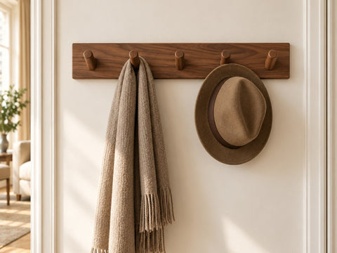 Porte-Manteau Mural en Bois