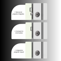 Poignée Cuvette Ronde Escamotable en Zinc pour Porte Coulissante, vue 7
