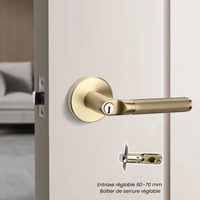 Poignée de Porte Intérieure avec Serrure à Clé Intégrée, Inox, Béquille Moletée, vue 7