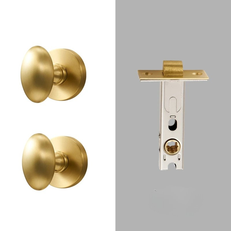 Bouton de Porte Ovale en Laiton sur Rosace, avec ou sans Serrure, vue 13