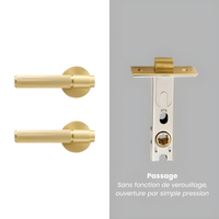 Poignée de Porte Intérieure Cannelée en Laiton Massif, Bronze, Brossé ou Poli, vue 20