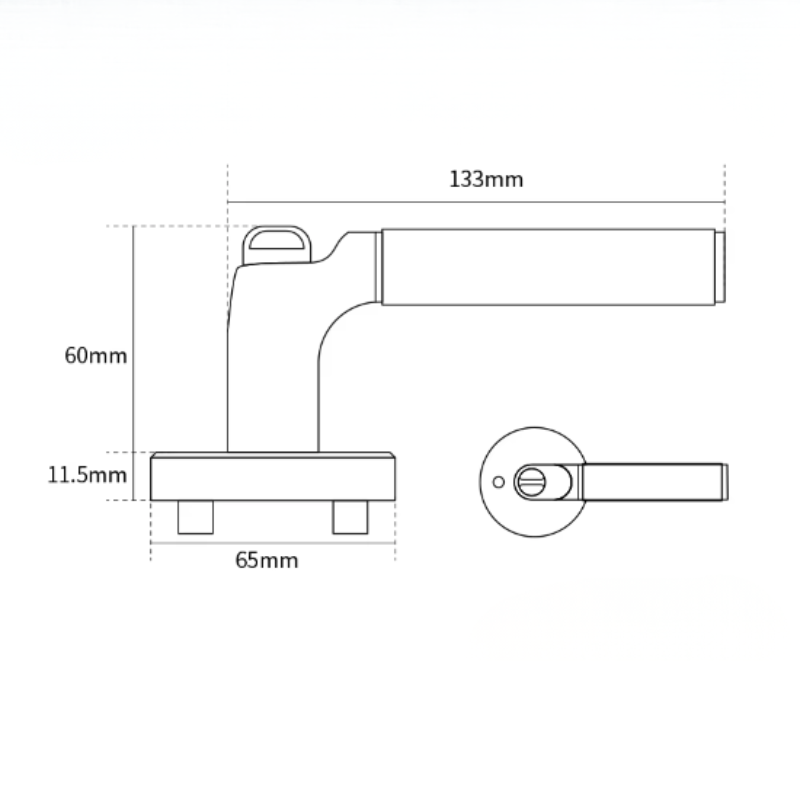 Poignée de Porte Intérieure avec Serrure à Clé Intégrée, Inox, Béquille Moletée, vue 8