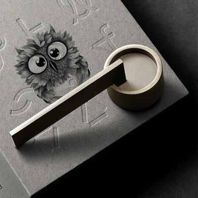 Poignée de Porte Intérieure Design Bronze, Béquille Lame Fine sur Rosace Ronde, vue 5