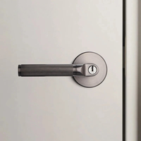 Poignée de Porte Intérieure avec Serrure à Clé Intégrée, Inox, Béquille Moletée, vue 4