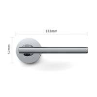 Poignée de Porte Chromée sur Rosace avec Serrure à Clé, 132 mm, vue 3