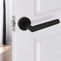 Poignée de Porte Intérieure Inox Noir Mat, Béquille Droite de 135 mm, vue 2