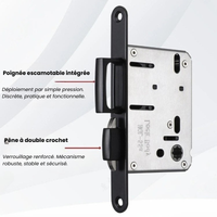 Poignée Cuvette Ronde Escamotable en Zinc pour Porte Coulissante, vue 6