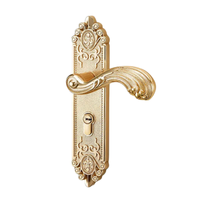 Poignée de Porte sur Plaque Ornée avec Serrure à Clé, 5 Finitions