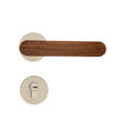 Poignée de Porte Intérieure Bois de Noyer, Béquille Plate de 150 mm