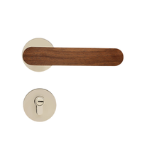 Poignée de Porte Intérieure Bois de Noyer, Béquille Plate de 150 mm