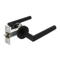 Poignée de Porte Intérieure Inox Noir Mat, Béquille Droite de 135 mm