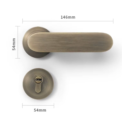 Poignée de Porte Intérieure Vintage, Béquille Plate sur Rosace en Zinc, vue 9