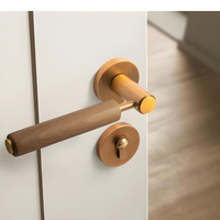 Poignée de Porte Intérieure en Noyer et Zinc, Serrure Standard ou Magnétique, vue 6