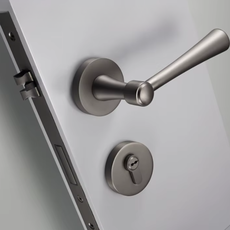 Poignée de Porte Intérieure en Laiton, Béquille Conique, avec ou sans Serrure, vue 5