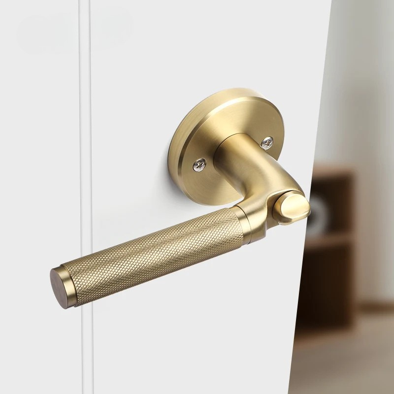 Poignée de Porte Intérieure avec Serrure à Clé Intégrée, Inox, Béquille Moletée, vue 5
