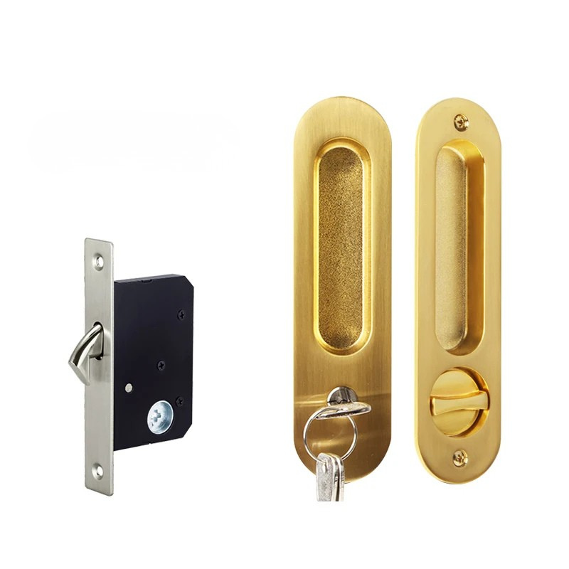 Poignée Cuvette Ovale à Clé pour Porte Coulissante, Serrure à Crochet, vue 9